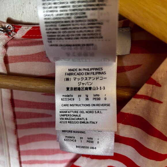 Max & Co Orange + White Striped Wrap Dress - Picture 4 of 7